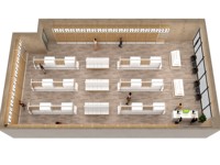 Étagère Gondole Métallique Double Face Robuste pour Supermarché, Présentoir Autoportant avec Aménagement 2D 3D pour Commerce de Détail