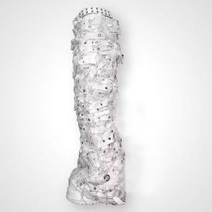 Diznew Loose Trắng jeans Overalls người đàn ông của restitched vành đai jeans Sản xuất tại Trung Quốc jeans cộng với kích thước - Product Image 5