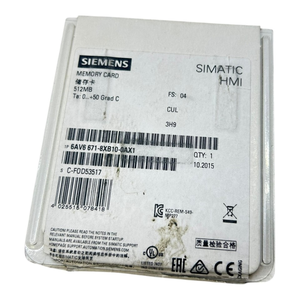 6AV6671-8XB10-0AX1 <span class=keywords><strong>MMC</strong></span> <span class=keywords><strong>512MB</strong></span> มัลติมีเดียการ์ด PLC - Product Image 1