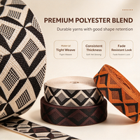 Sangle élastique jacquard en mélange de polyester de 5 cm à motif rayé, robuste, décorative, pour sacs, meubles, tapisserie et vêtements