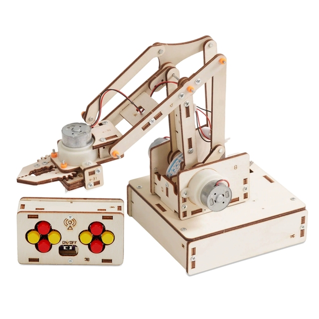 A-48 DIY Wireless Remote Control Robotic Arm Children's Science Technology DIY Stem Education Scientific Experiment