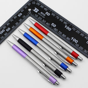 Stylo bille promotionnel 2024 à corps métallique fin, pointe de 1,0 mm, logo personnalisable en noir et blanc - Product Image 6