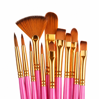Xin Bowen – Lot de 12 pinceaux courts en forme de tête, en nylon de qualité supérieure, pour peinture acrylique, huile et aquarelle