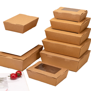 Umweltfreundliche, recycelte Materialien, individuell gestaltete Kraftpapier-Bäckereiboxen mit transparentem Fenster für Lebensmittelverpackungen. - Product Image 6