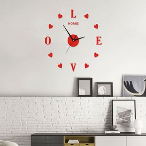 3D Frameless <b>Wall</b> Clock Creative Heart Silence Digital Clock DIY Acrylic <b>Mirror</b> <b>Wall</b> Stickers for Home Office Decor - Product Image 1