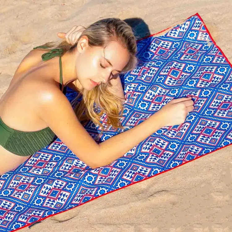 Custom Print Sand Free Microfiber Beach Towels With Logo Camping Quick Dry Manufacturer