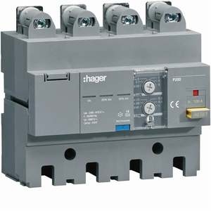 HBT100H ปรับแต่งได้ด้วยชุดอุปกรณ์ป้องกันกระแสไฟฟ้ารั่วไหล Hagers รุ่น h3+ P250 4P 100A แบบปรับได้ - Product Image 1