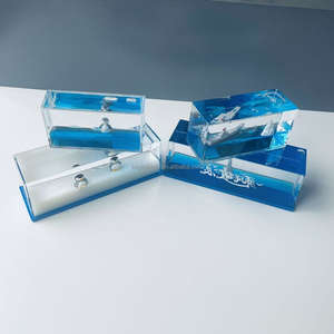 Titanische Boot In Souvenir Geschenken Op Maat Gemaakte Vloeibare Drijver Presse Acryl Kristal Plastic Kubus Vorm Aqua Olie Water - Product Image 3