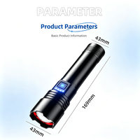 Lampe torche LED super lumineuse 1000+ lumens, zoom réglable, étanche, rechargeable par USB-C, portable pour le camping en extérieur et la maison