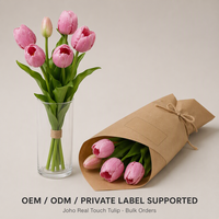 Lot de 5 têtes de tulipes artificielles effet naturel, vente en gros, OEM, ODM, pour acheteurs professionnels, devis sur commande, vente en lot, sourcing B2B, approvisionnement direct
