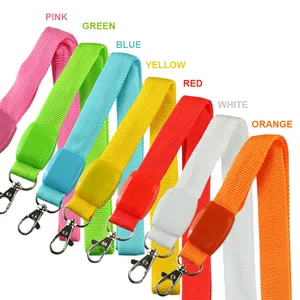 White Orange Pink LED Glow Lanyard Single-sided Printing Custom Logo Nylon Lanyard