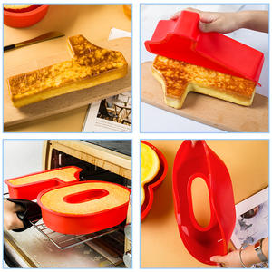 <span class=keywords><strong>Besafe</strong></span> DIY 3D hecho a mano rojo cumpleaños silicona número pastel molde hornear moldes de silicona para números de cumpleaños - Product Image 6