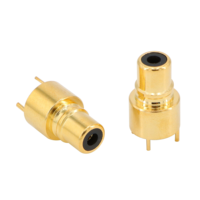 Adaptateur coaxial RF RCA femelle à montage sur panneau PCB avec soudure droite et placage or