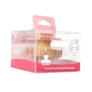 Massaggiatore per Cuoio Capelluto in Legno con Gua Sha in Giada, Pettine con Denti in Cristallo per Massaggio Viso, Collo e Corpo - Product Image 2