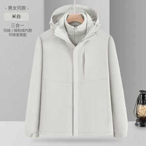 Chaqueta Unisex 3 en 1 Cortavientos con Forro de Piel Desmontable, Uniforme de Trabajo para Exteriores - Product Image 4