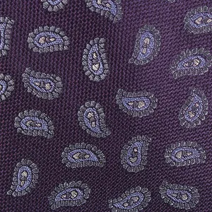 Dacheng ขายส่งสีม่วง Cravatta 100% ผ้าไหมบุรุษ Paisley Jacquard TIES