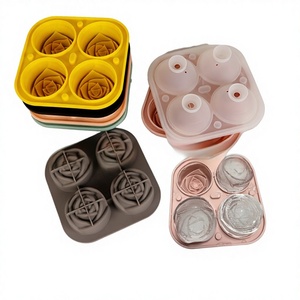 Molde de Silicona para Cubitos de Hielo con Forma de Rosa, Creativo, de Grado Alimenticio, Fácil de Desmoldar, para Bebidas Frías, Caja de Hielo para Whisky - Product Image 1