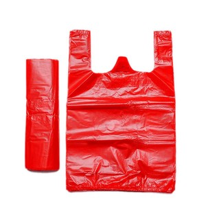 Bolsas de Plástico Rojas Tipo Chaleco para Cocina, Extra Gruesas, con Asas, para Basura Doméstica, Tamaño Mediano a Grande - Product Image 1