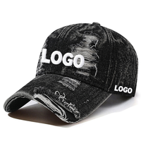 Gorras de Béisbol Unisex de 6 Paneles, Ajustables, con Visera Curva, Estilo Vintage, Lavadas, de Mezclilla, Personalizables con Bordado 3D
