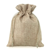 Sac à cordon cadeau en toile de Jute hessien, Logo personnalisé, sacs d'emballage de café et thé en Jute Beige doux à vendre