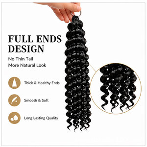 Cabello Remy Ondulado para Crochet, Doble Trama, 140g, 12/28 Pulgadas, Pelucas Rizadas al por Mayor, Cabello Rizado para Crochet con <span class=keywords><strong>Trenzas</strong></span> <span class=keywords><strong>de</strong></span> Pluma - Product Image 1