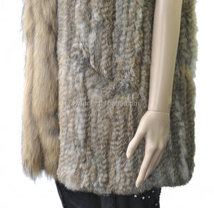 YR252 podría ser un chaleco de piel de punto de conejo personalizado con chaleco de piel de mapache muchos colores de alta calidad - Product Image 5
