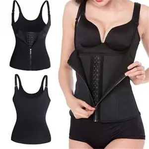 Plus Size Women Waist Trainer Corset Zipper Vest Shapewear With Adjustable Straps Female Waist Shaper Corset