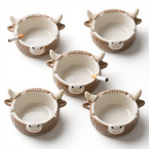 Cenicero de cerámica con forma de <span class=keywords><strong>vaca</strong></span> Highland, se acepta personalizado en cualquier color, tamaño, logotipo, forma - Product Image 1