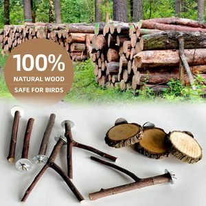 Nuovi Supporti per Uccelli in Legno Naturale All'Ingrosso, Piattaforma Multi-Ramo in Legno Massiccio con Altalena Giocattolo - Product Image 6