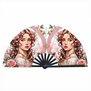 Abanico de Bambú Oxford Satinado de 13 Pulgadas con Impresión de Logotipo Personalizado, Abanico Clásico Portátil para Fiestas de Año Nuevo, Abanico Grande de 33 cm con Impresión - Product Image 5
