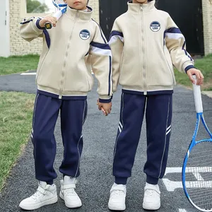 Chinjane制服サプライヤーウィンタースポーツトラックスーツジャケットパンツツーピースセット男の子女の子子供用制服