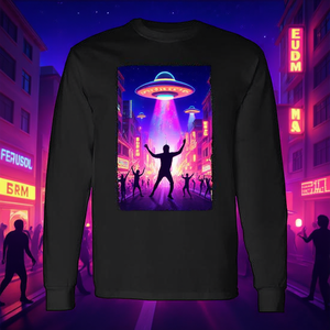 Edm Trippy Street Ufo Dance Rave Music Festival T-shirt à manches longues - Product Image 3