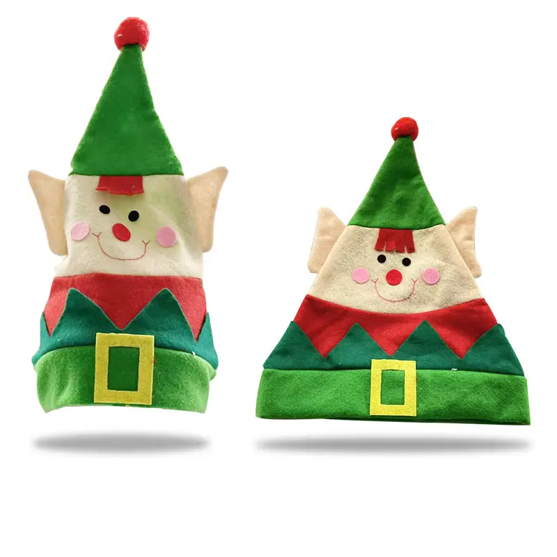 MZ--297 Funny Flannel Christmas Ornaments Hats Creative Christmas Elf Hat