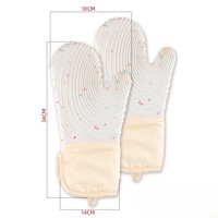 Gants de four en silicone nordique résistants à la chaleur, imperméables, avec doublure en coton, faciles à nettoyer, compatibles micro-ondes