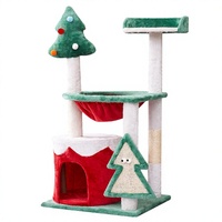 En gros Arbre à chat moderne de luxe en bois, tour, maison, griffoir et structure d'escalade, emballage carton écologique pour animaux de compagnie