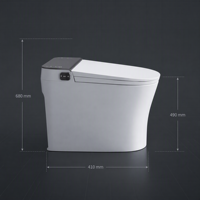 WC intelligent monobloc avec couvercle automatique, siège chauffant, cuvette allongée, siphon en P inclus, fonction lavage des fesses, fonction lavage intime, buse autonettoyante