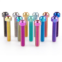 Baut Torx M4 dari Paduan Titanium GR5 TC4 TITST Kekuatan Tinggi, Anodized, Pengikat Ti Ultralight untuk Modifikasi Sepeda Motor