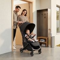 Poussette Abon Baby BS6020 pliable en 3 sections, légère, en alliage d'aluminium, cadre métallique, compacte, portable, capacité de charge de 15 kg, EVA