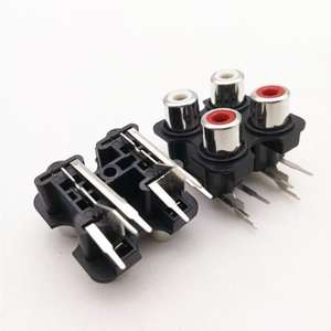 Prise PCB à 6 trous en forme de fleur <span class=keywords><strong>RCA</strong></span> / Prise d'entrée/sortie <span class=keywords><strong>audio</strong></span>-vidéo AV pour amplificateur de puissance, haut-parleur, système <span class=keywords><strong>audio</strong></span> - Product Image 3