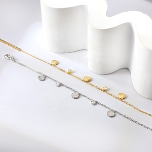 Customizable New Fashion Jewelry Waterproof 18K PVD Gold Plated Stainless Steel Zircon and Shell Charm Bracelet for Women - Product Image 6