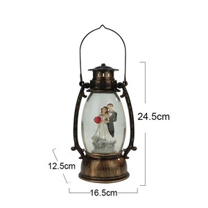Lanterna Artistica in Resina Personalizzata Dipinta a Mano, Globo di <span class=keywords><strong>Neve</strong></span> con Luce LED, Sfera di Vetro con <span class=keywords><strong>Angelo</strong></span>, Decorazione per la Casa, Regalo di Nozze - Product Image 2