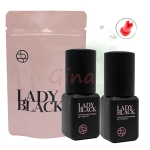 Professional Eyelashlady Black Glue With Sealed Bag 5ml Lady Lash Adhesive Customize Waterproof False Eyelash Lady Glue