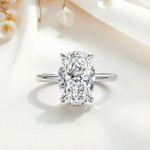 Custom Jewelry Factory 925 Sterling <b>Silver</b> High Quality Oval Cut Rhodium Plated 5A White Zircon Engagement Promise <b>Ring</b> Party - Product Image 3
