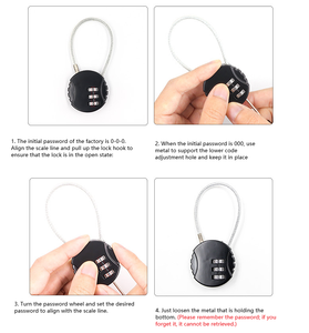 Cadenas à combinaison YH8447 avec câble, <span class=keywords><strong>serrure</strong></span> à <span class=keywords><strong>code</strong></span> pour bagages - Product Image 2