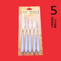 Lot de 5 spatules à crème avec manche en plastique pour outils de pâtisserie domestiques, décoration de gâteaux, kit de couteaux à palette artistique