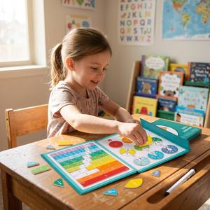 Livre <span class=keywords><strong>de</strong></span> Fractions Montessori : Matériel Pédagogique Mathématique, Blocs <span class=keywords><strong>de</strong></span> Correspondance pour Fractions, Décimaux et Pour Centages, Jouet d'Entraînement à la Logique Numérique - Product Image 2