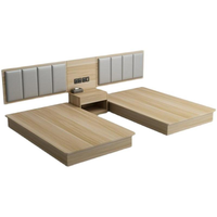 Moderne Hochwertige Maßgefertigte Schlafzimmermöbel Fünf-Sterne-Hotel-Bett King-Size Vollgrößen MDF-Platte Elegant für Apartments Heim-Schlafzimmer