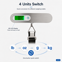 Balance électronique numérique portable de poche avec écran LCD, capacité 50 kg, pour bagages et valises, idéale pour l'aéroport - Offre Spéciale