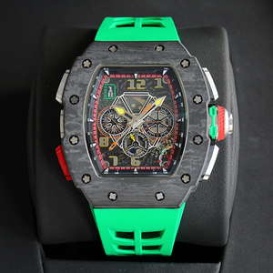 Reloj Mecánico de Alta Gama para Hombre, Diseño Esqueleto Tourbillon, Fibra de Carbono Negra, Estilo Ejecutivo, Alta Calidad, Resistente al Agua - Product Image 1