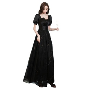 Black Evening Gown A-Line Square Collar Long Dress For Formal Events And Parties - Product Image 5